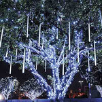 Solar LED Meteor Shower Rain Lights Holiday String Lights Waterproof Garden Light 8 Tubes 144 Leds  Christmas Wedding Decoration