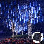 Solar LED Meteor Shower Rain Lights Holiday String Lights Waterproof Garden Light 8 Tubes 144 Leds  Christmas Wedding Decoration